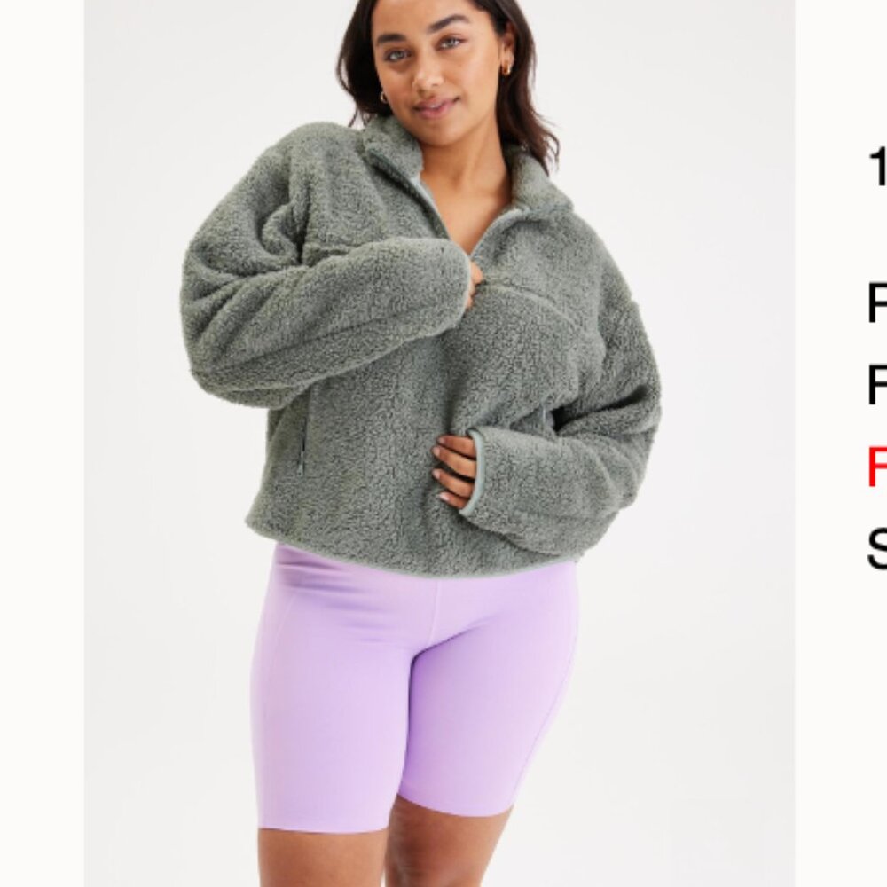 Girlfriend Collective Pine Recycled Half-Zip Fleece - Small